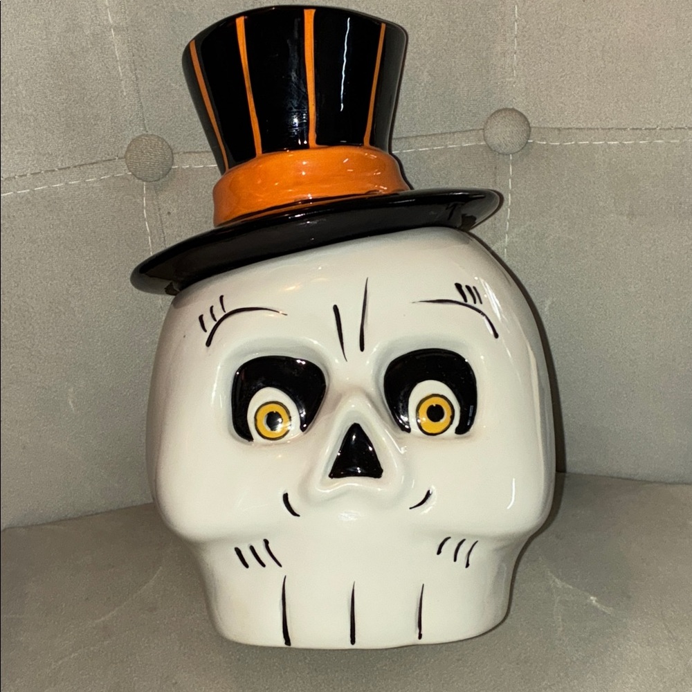 Skeleton W/ Top hat cookie jar